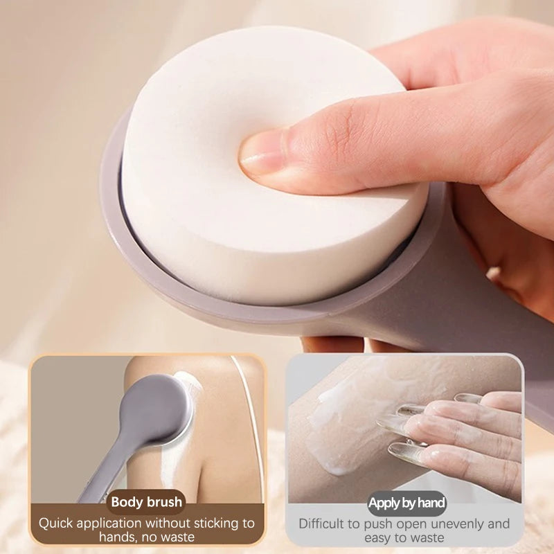 SUSU Lotion Applicator Body Wash Brush Padded Brush With Long Reach Handle Self Application For Back Feet Skin Cream Sunscreen Oasis Select