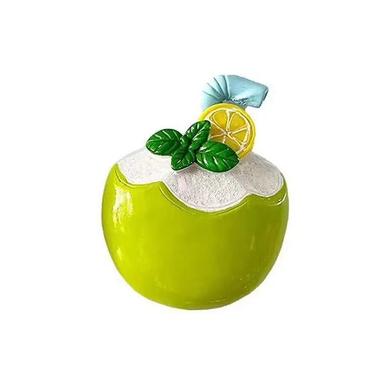 Refrigerator Magnets Cute Resin Refrigerator Sticker Summer Coconut Refrigerator Magnet Sticker Oasis Select Green