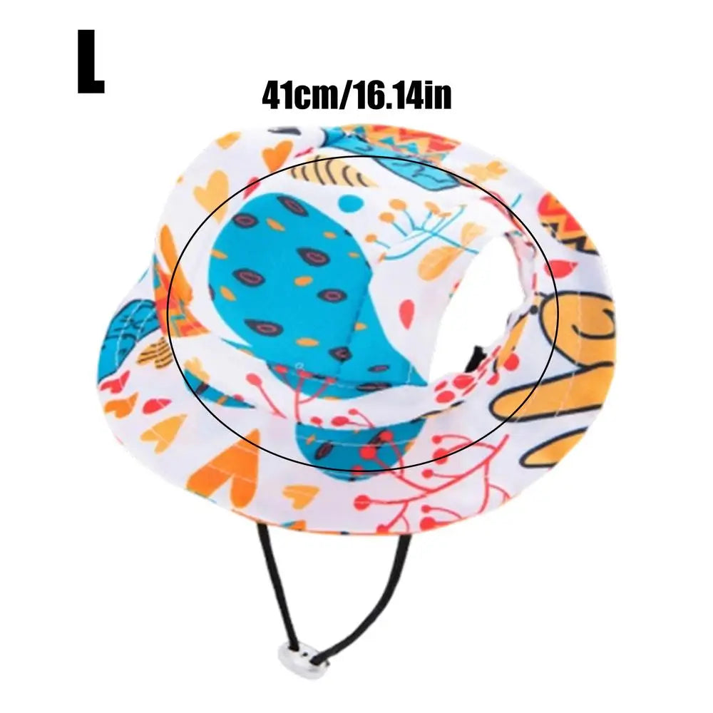1PC Pet Sun Hat Adjustable Pet Sun Hat Cat Dog Breathable Dog Sunshade Hats Outdoor Travel Pet Fisherman Hat Sun Protection Oasis Select L
