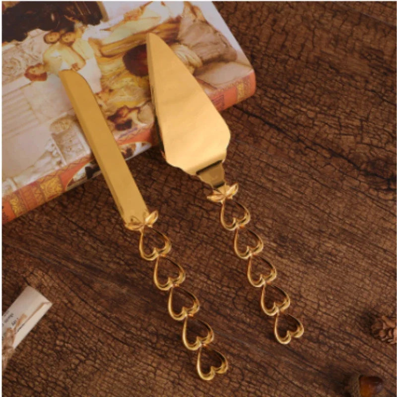 2Pcs Wedding Cake Knife and Shovel Pizza Bread Knife Wedding Supplies Cake Knife Triangle Bread Shovel Baking Tools Oasis Select