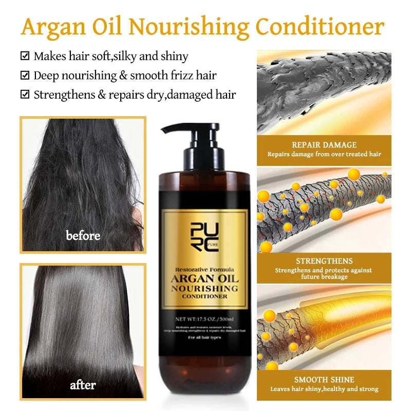 PURC Morocco Set Serum Smoothing Shampoo Conditioner And Repair Hair Mask Anti Dandruff Scalp Anti-Itch Hair Care Products Kit Oasis Select