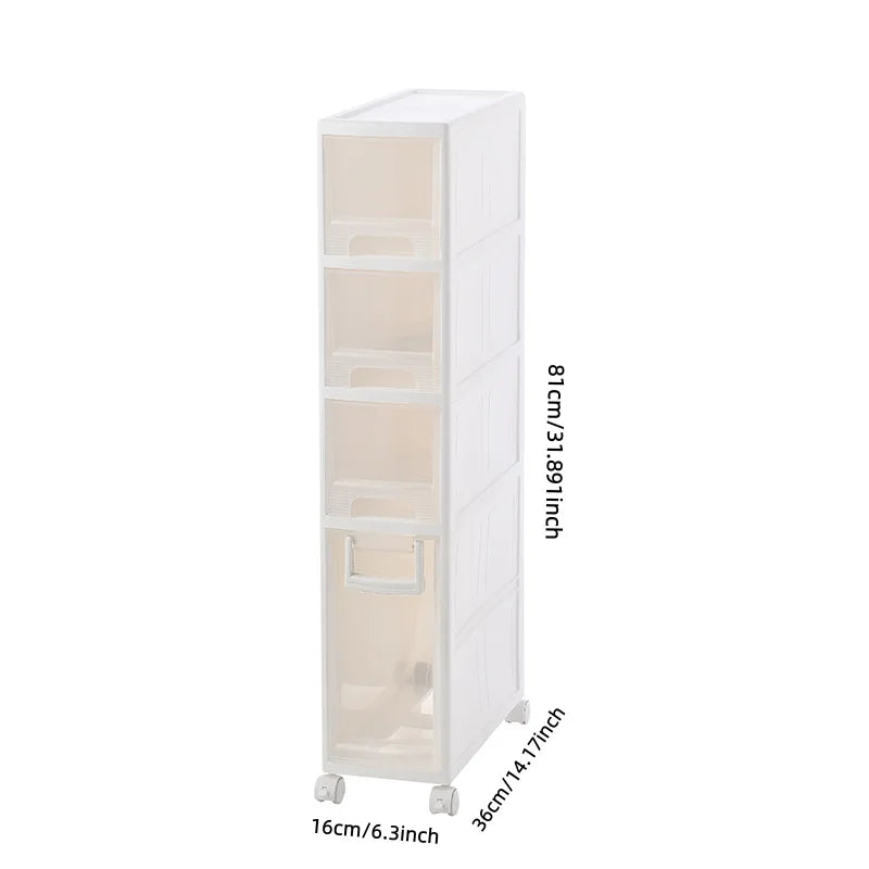 Kitchen gap storage cabinet, multi-level drawer-style storage cabinet for bathroom, gap cabinet, corner cabinet Oasis Select 4 layers