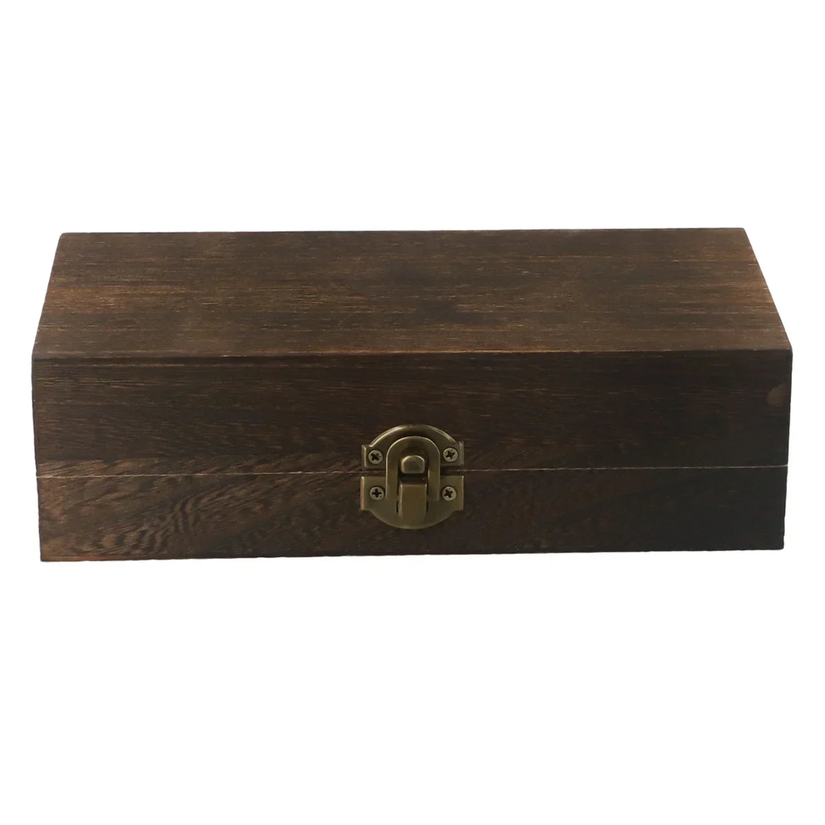 Retro Wooden Jewelry Storage Box Vintage Wooden Box With Lock Rectangular Desktop Organizer For Necklace Bracelet Ring Ornaments Oasis Select Dark color