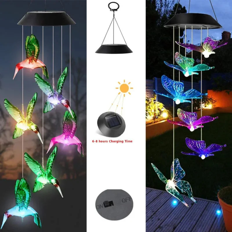Solar Powered Wind Chime Garden Lights -Outdoor Solar Stake Lights for Yard, Landscape Decoration, Auto on/Off, Waterproof, IP65 Oasis Select