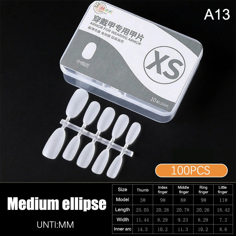 100pcs Press On Nail Tips Full Cover Ultra-Thin False Nails Patches Gel Nails Extension System Clear Fake Nails Art Accessories Oasis Select A14