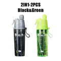 1/2/4PCS Creative Spray Portable Water Bottle Mist Atomizing Bottle for Outdoor Sports Gym Fitness Reusable Leak Proof Drinking Oasis Select 600ML Mix B-2PCS