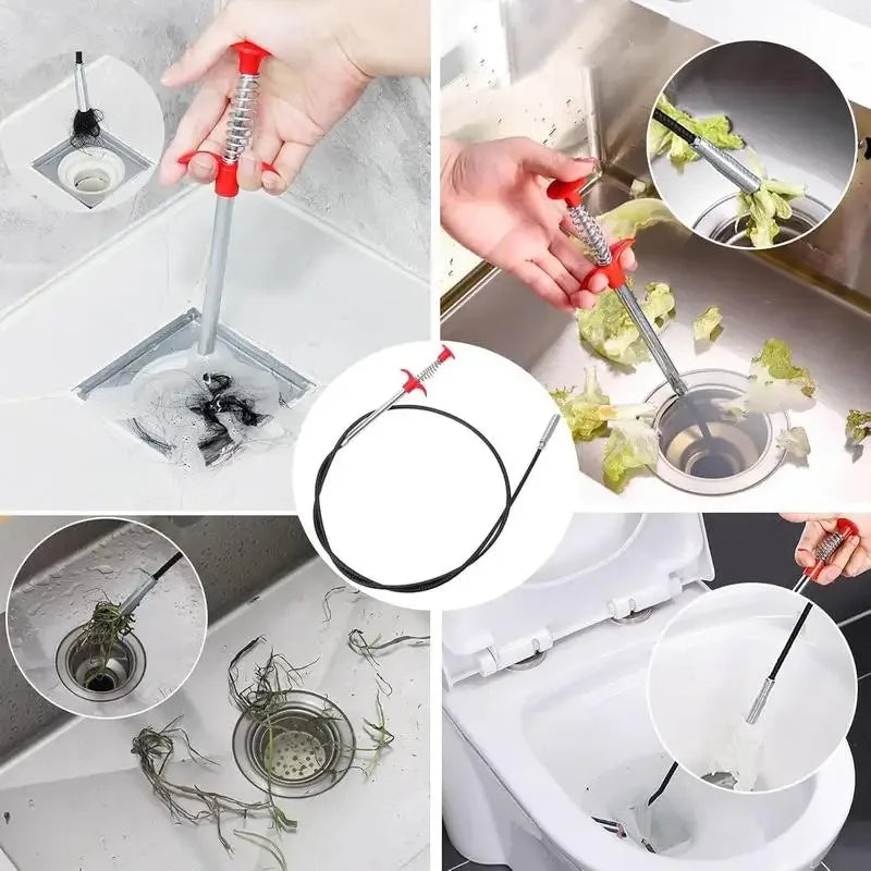 4-Claw Flexible Drain Snake | Hair Catcher & Pipe Dredger Drain Cleaning Tool Oasis Select