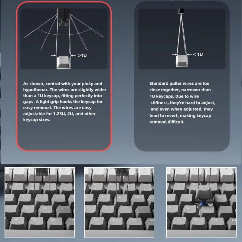 2 In 1 Keycaps Puller Accessories Unloading For Gaming Keyboard Switches Remover Button Extractor Tool Oasis Select