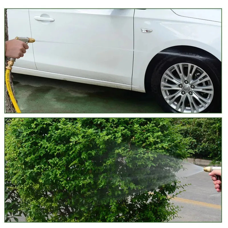 Copper Plated Aluminum Alloy Frosted Electroplating Household Car Wash Gun Nozzle Watering Garden Tool High-pressure Water Gun Oasis Select