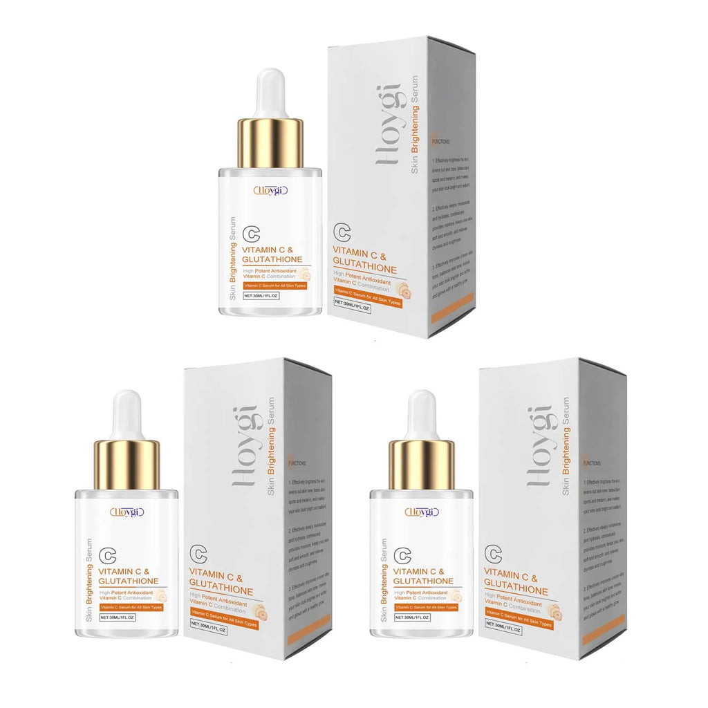 Hoygi Vitamin C & Glutathione Face Serum – Brighten & Firm Brightening Face Serum Oasis Select 3 x 30ml Boxed