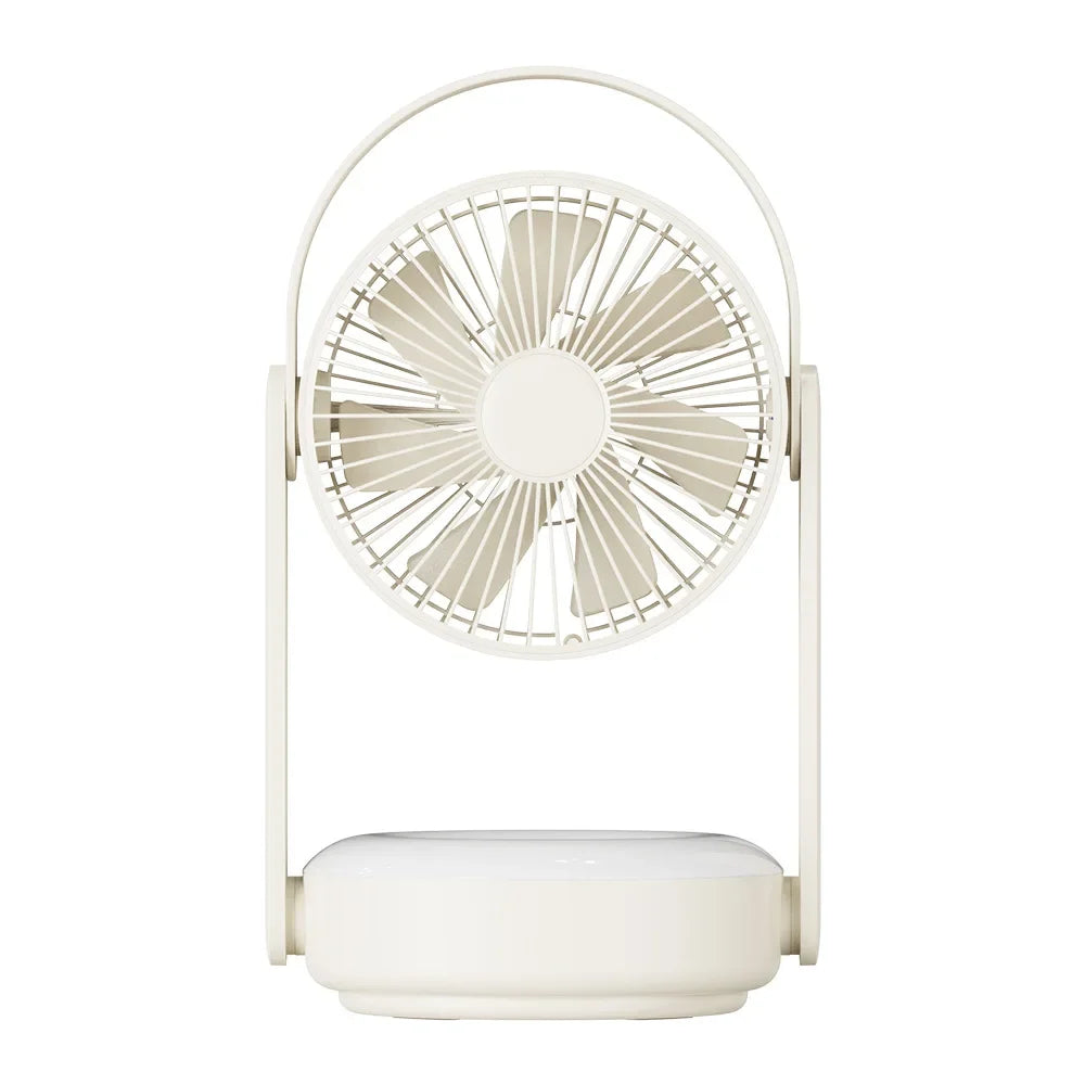 10000mAh Rechargeable Fan – LED Light, Remote, Table & Wall Mount