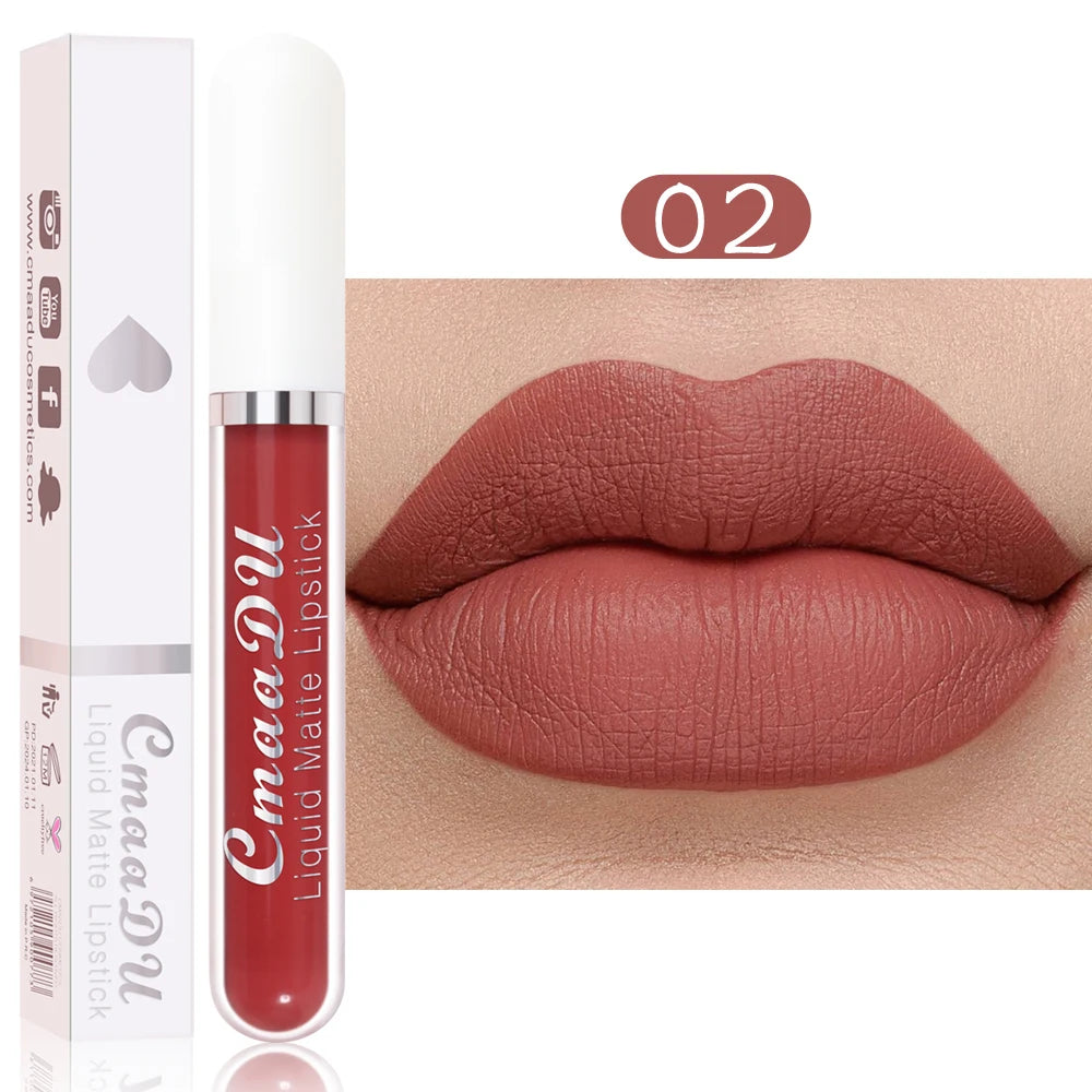 1 Pcs Matte Lipstick Lip Gloss Shade for All Skin Types Long-Lasting Non-Fading Waterproof Non-stick Cup Exquisite Gift Lips Oasis Select 02 Full Size