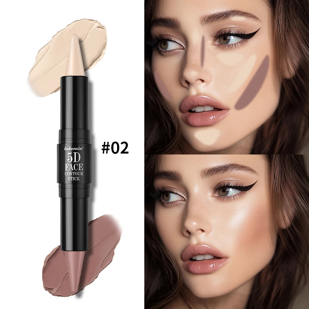 Lakerain 5D Dual-Ended Contour & Highlighter Stick | 12Hr Wear