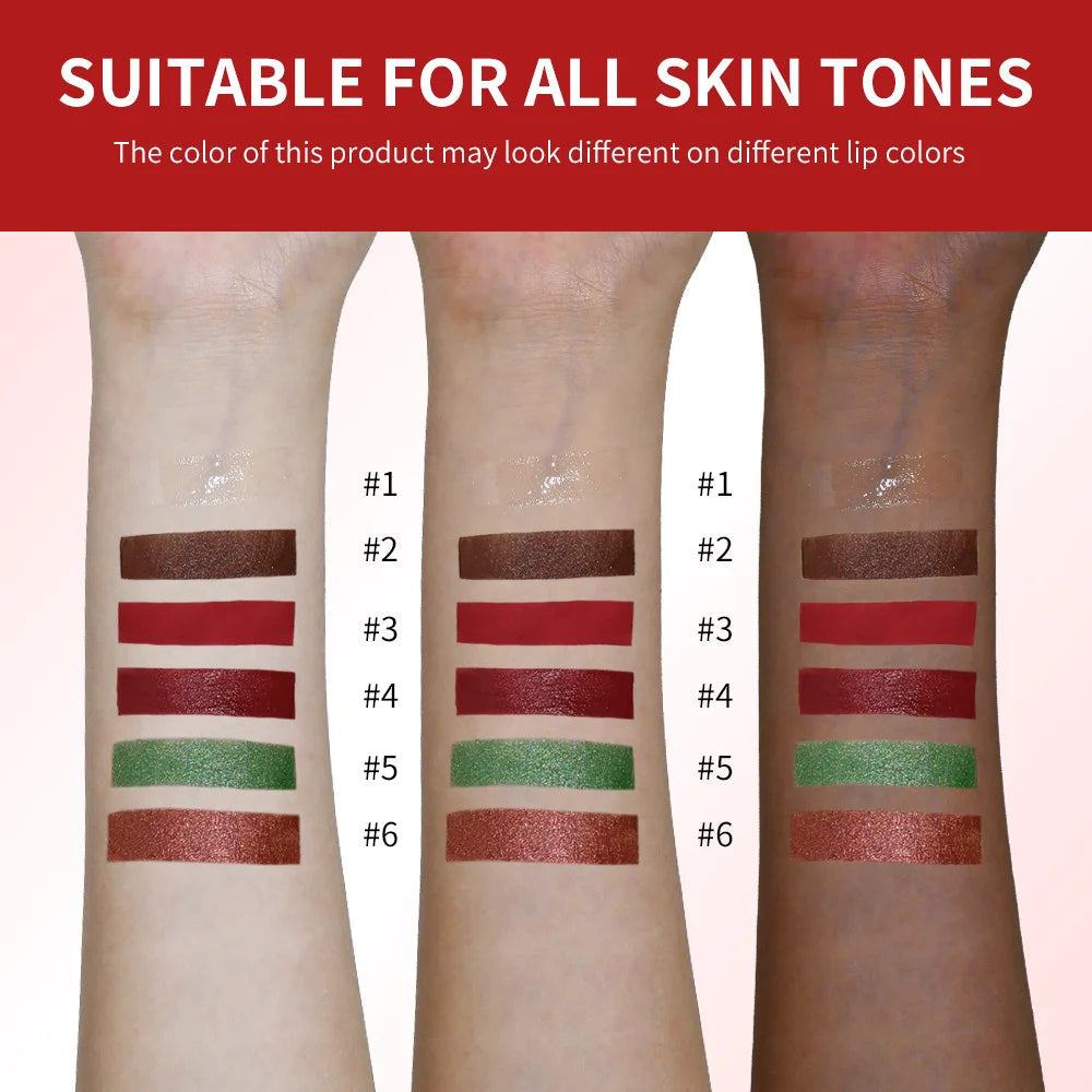 Christmas 5-Piece Colorful Lip Gloss Set – Shiny & Waterproof