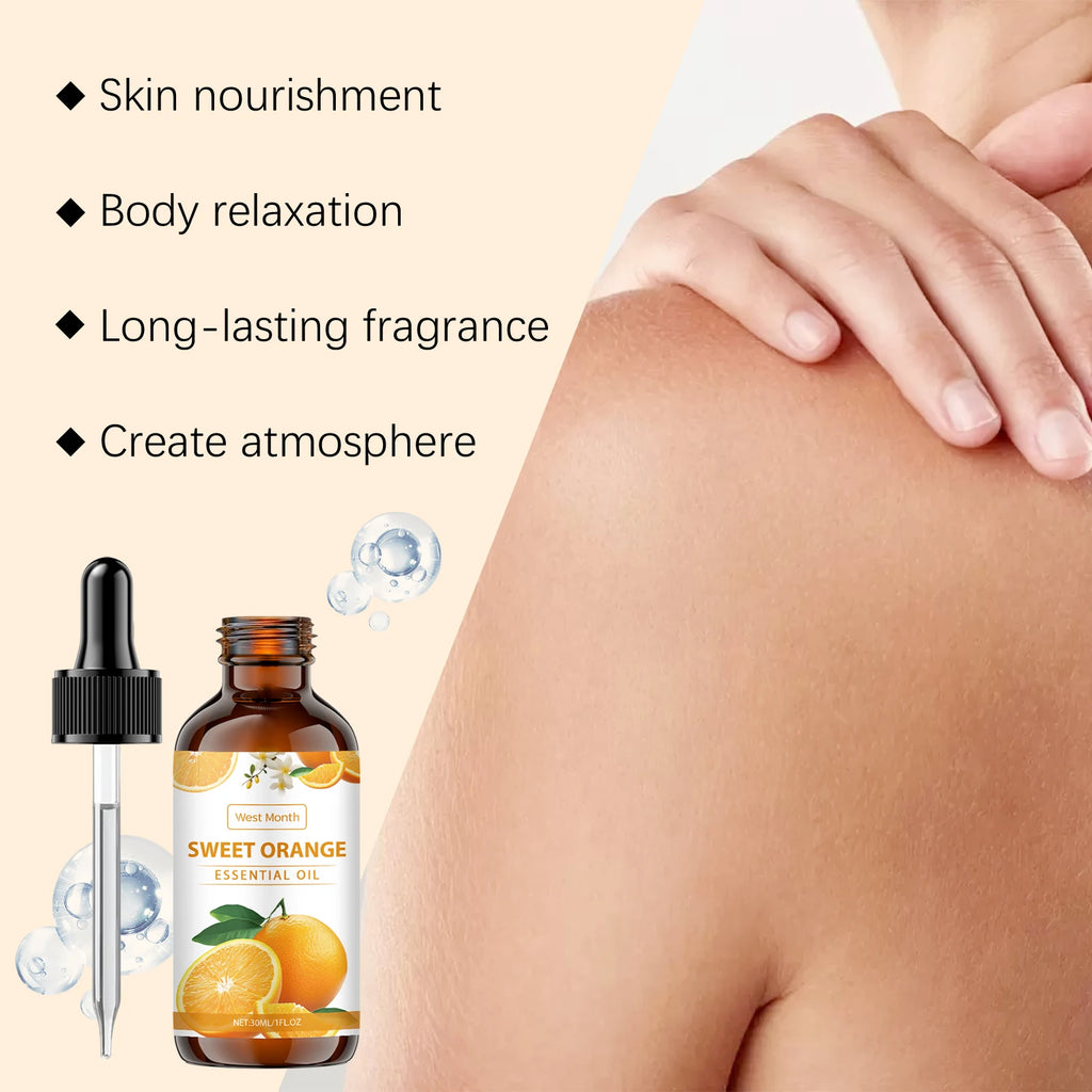 Sweet Orange Essential Oil For Body Massage Hydrating Nourishing Smoothing Skin Care Freshness Long-lasting Fragrance Oasis Select