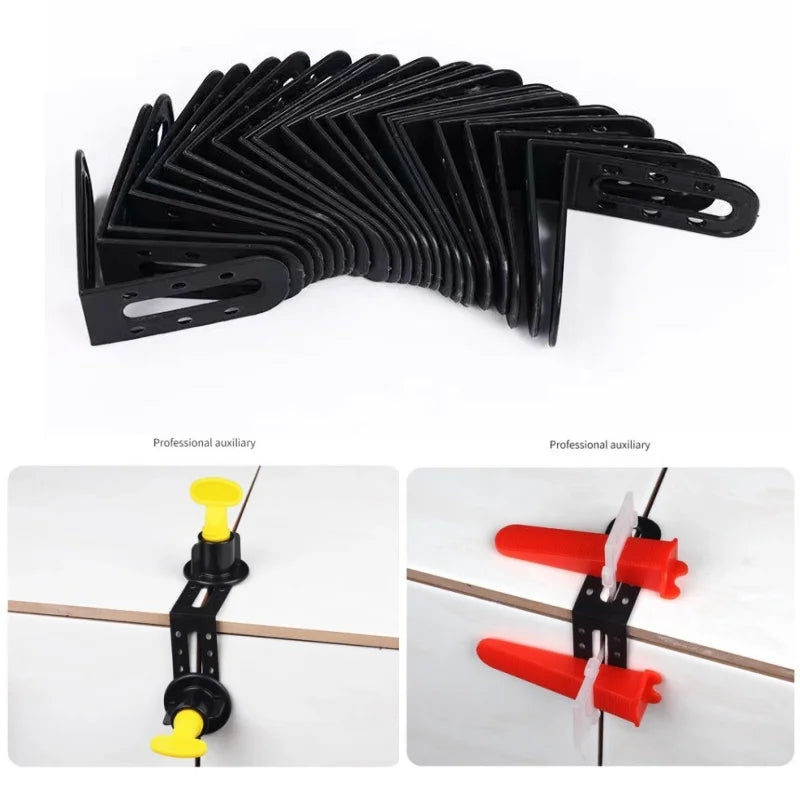 25Pcs Tile Leveling System Clips Male Angle Floor Wall Tile Leveler Spacers Locater Adjuster Put Building Construction Tools Oasis Select