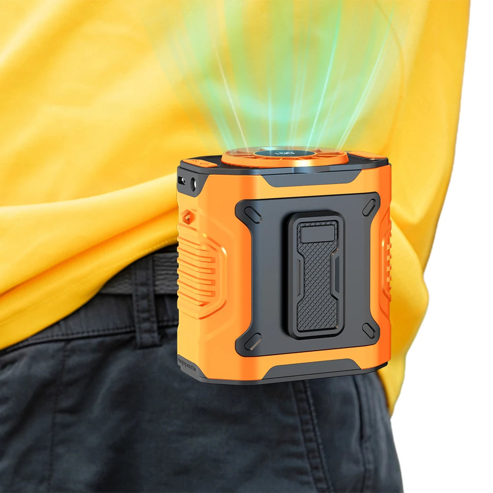 Portable Waist Fan USB Rechargeable Hands-Free Cooling Neck Fan with Flashlight Personal Fan Waist Clip Fan for Outdoor Travel Oasis Select