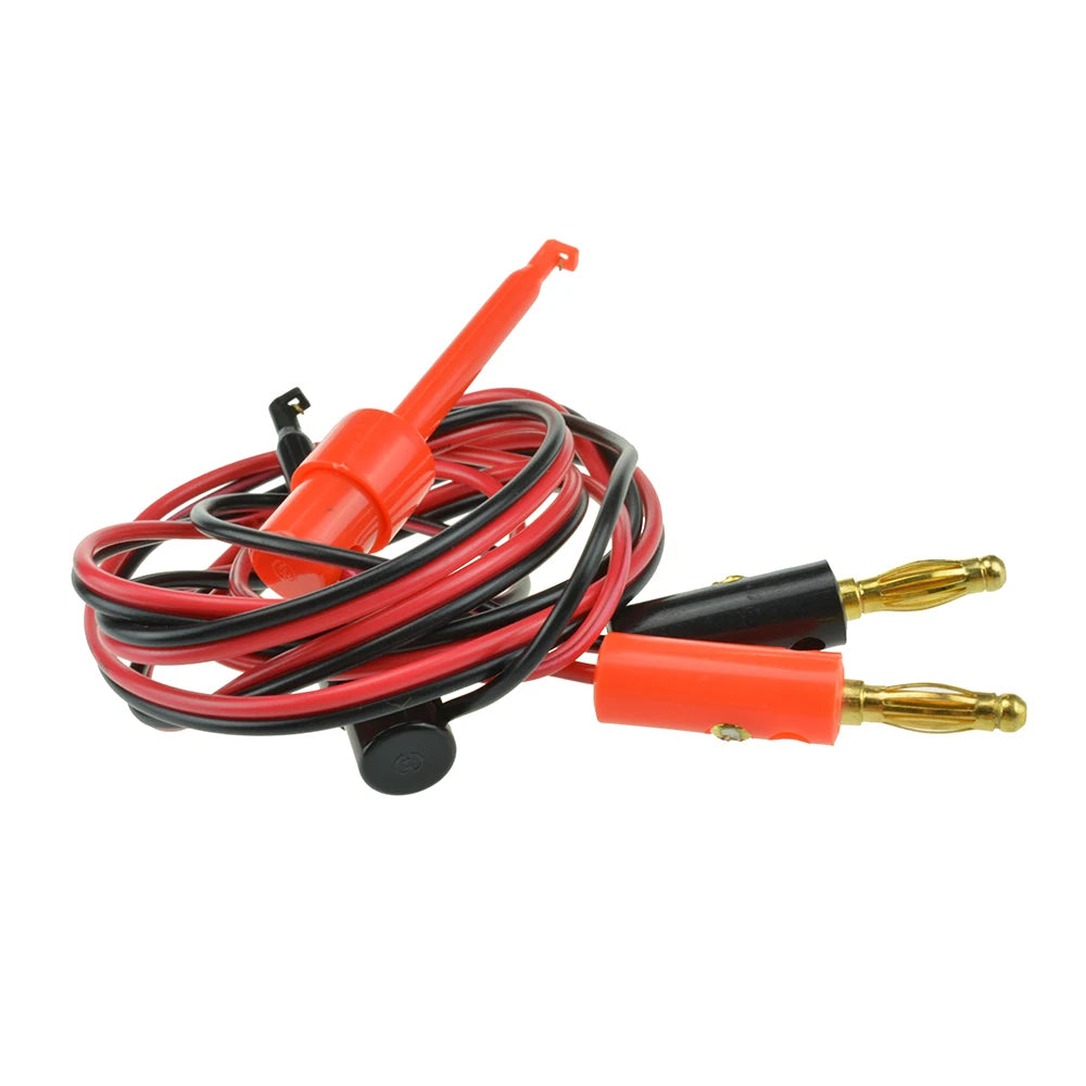 1m Small Test Hook Clip to Banana Plug Cable for Multimeter Test Lead Cables Black White Electrical Clamp Dual Tester 1 Pair Oasis Select