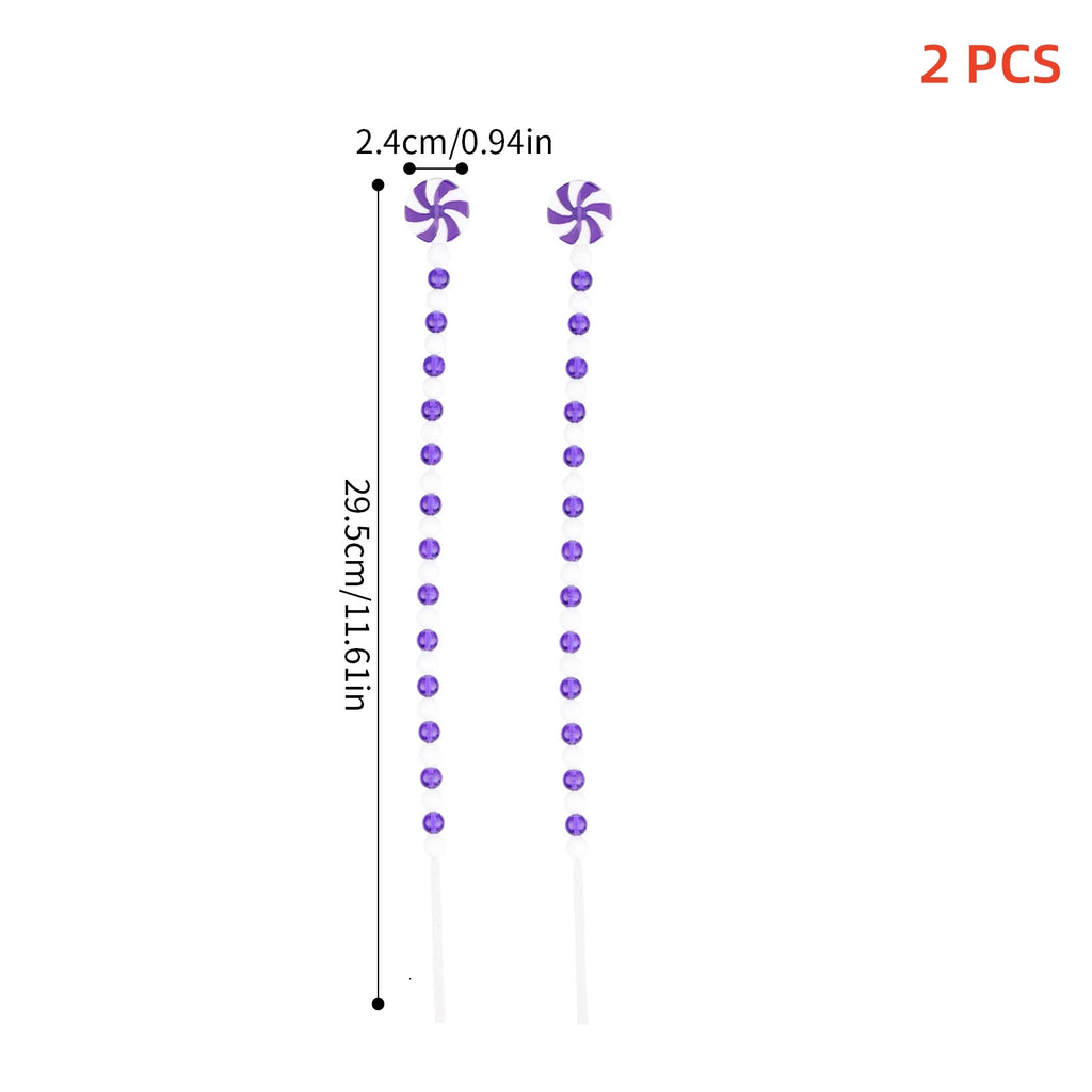 Christmas Candy Cane Curly Picks – Red & White Xmas Ornaments