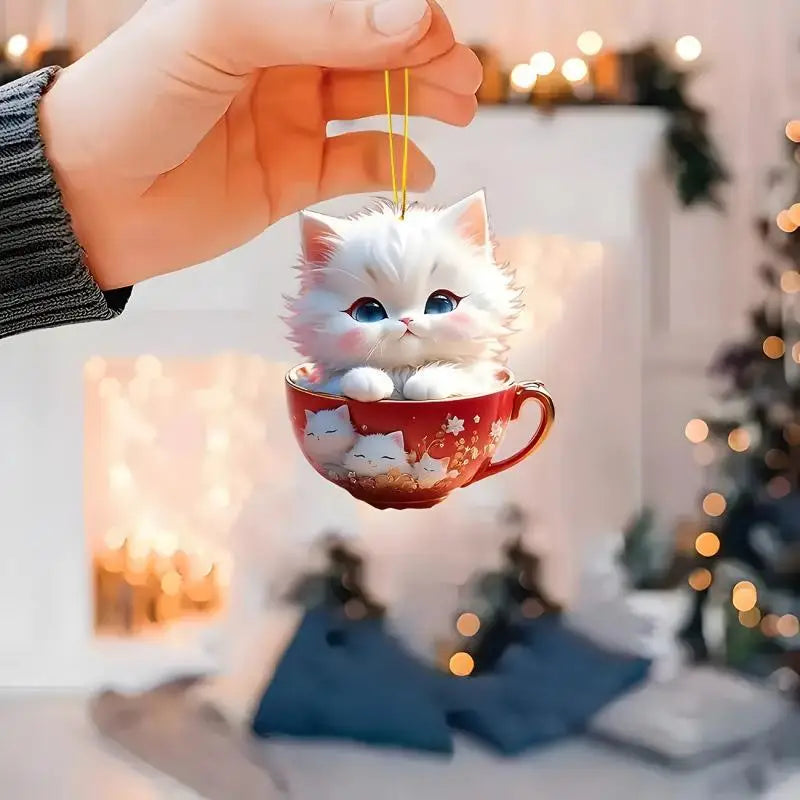 Acrylic Christmas Tree Hanging Ornament | 2D Flat Xmas Pendant