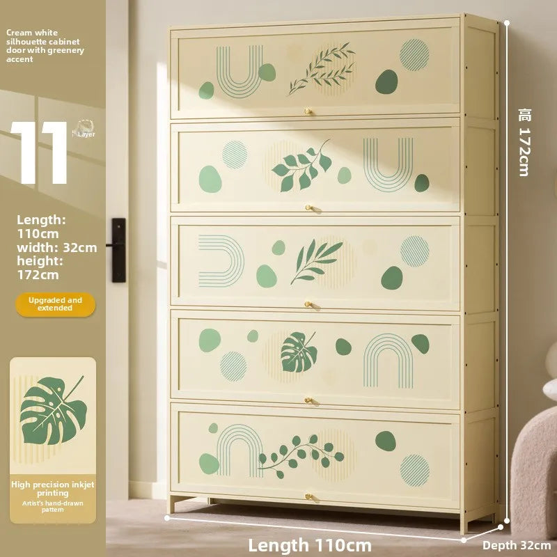 Household shoe cabinet against the wall, dust cabinet, floor storage cabinet, locker, simple shoe rack, storage cabinet Oasis Select Eleven floors 110