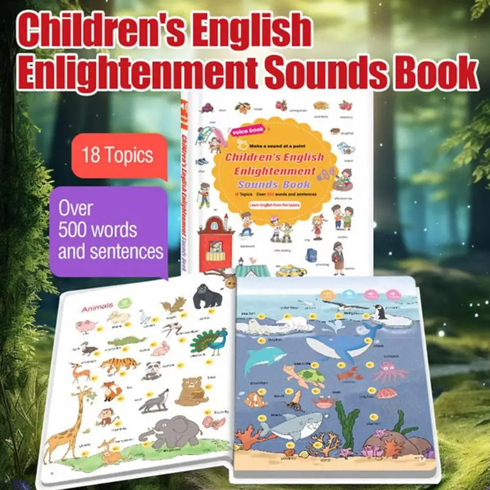 500+ Words Audio Learning Book Early Education Learning Machine Interactive Point-and-read Sound Book English Words Oasis Select
