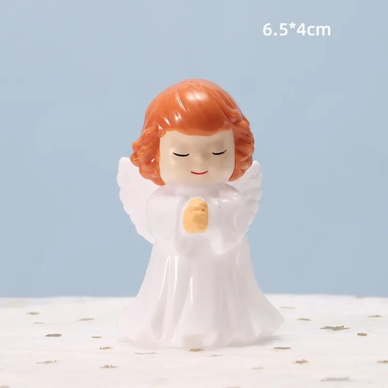 Mini Angel Cake Topper Romantic Garland Happy Birthday Children Ornaments Birthday Baby Shower Party Cake Wedding Decoration Oasis Select
