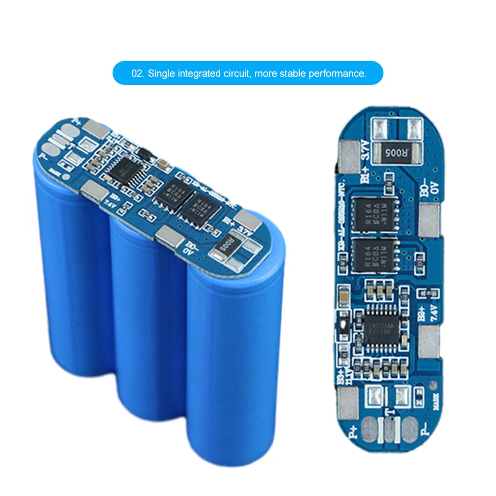 BMS 3S 8A 11.1V Same Port 18650 Li-ion Battery Charging Protection Board Battery Balancer PCB BMS Power Bank Charge Module Oasis Select