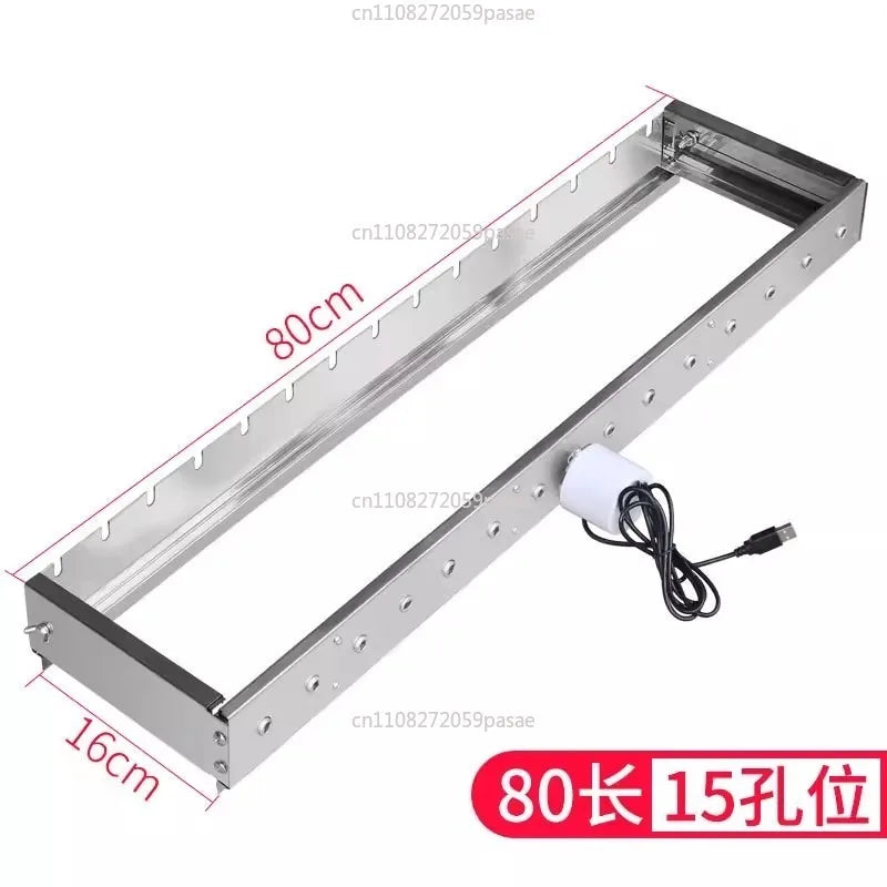 Auto-Rotate Stainless Steel BBQ Skewer & Hot Dog Roller Grill