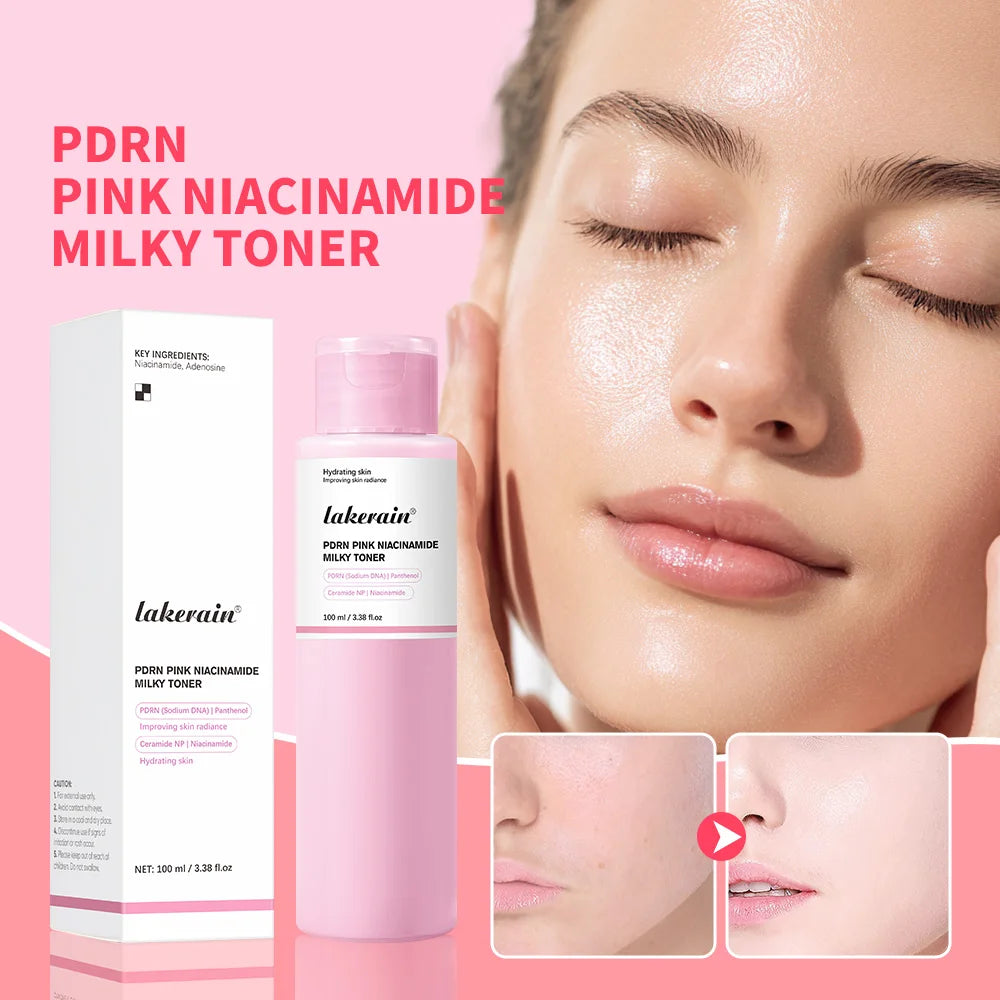 PDRN Pink Niacinamide Milky Toner for Hydrating Moisturizing Soothing Ceramide Glass Glow Skin Milky Toner Korean Skincare Oasis Select