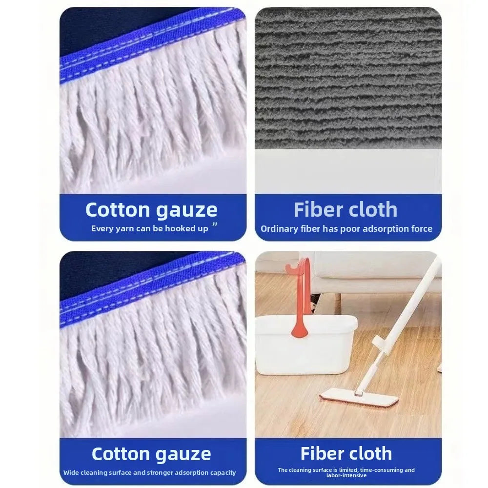 40/60/80/100/120cm Flat Mop Replacement Cloth Cotton Heavy Duty Floor Dust Mop Head Refill Removable Reusable Mop Accessories Oasis Select