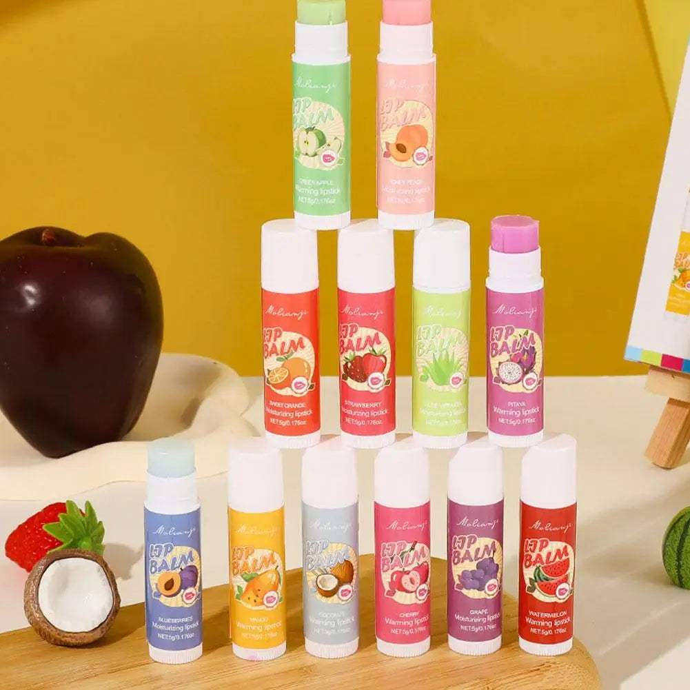 12-Piece Color-Changing Fruit Lip Balm Set – Moisturizing Lip Balm Set Oasis Select