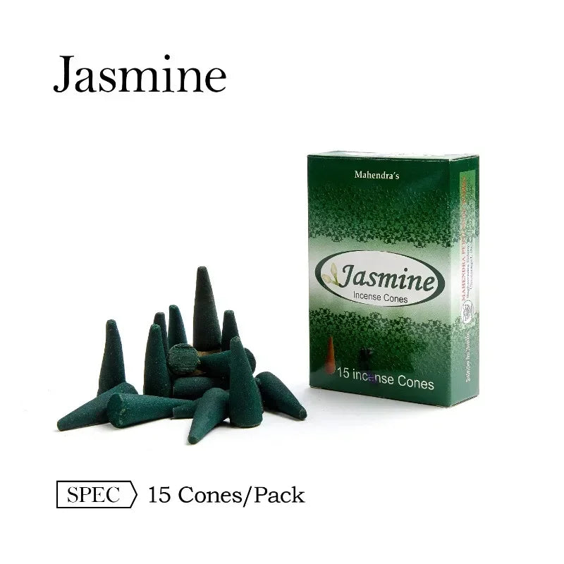 6 Boxes Tower Incense Cones Mahendra Rose Lavender Aromatherapy for Smoke Odor Remover Anxiety Relief Meditation Fragrance Oasis Select jasmine 6 boxes