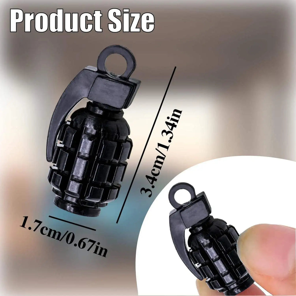 Grenade Tire Valve Caps for Car Motorcycle Bike Aluminum Valve Stem Caps for American Valves Car-styling Parts Accessories Oasis Select