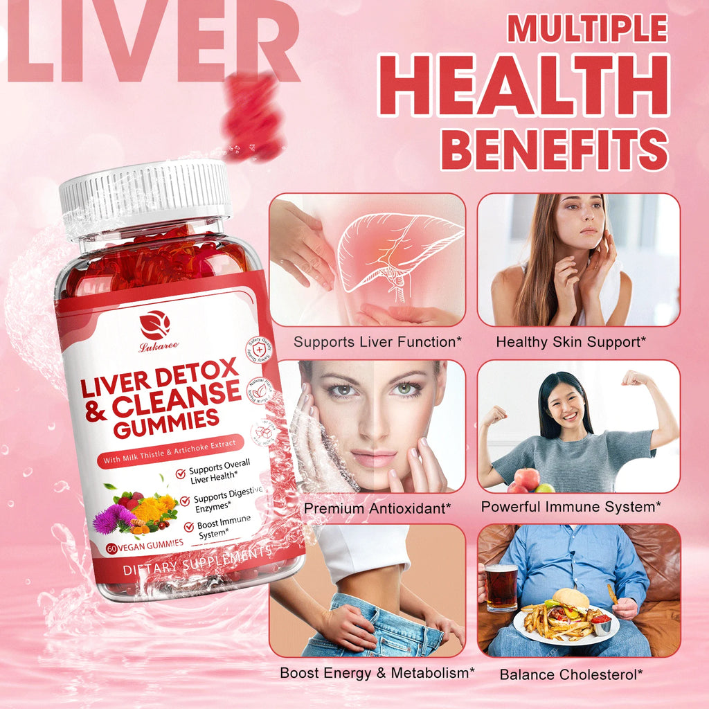 Lukaree Milk Thistle Extract Gummies for Liver Health Liver Cleansing Detox Antioxidant Whitening Immune Health Support Oasis Select