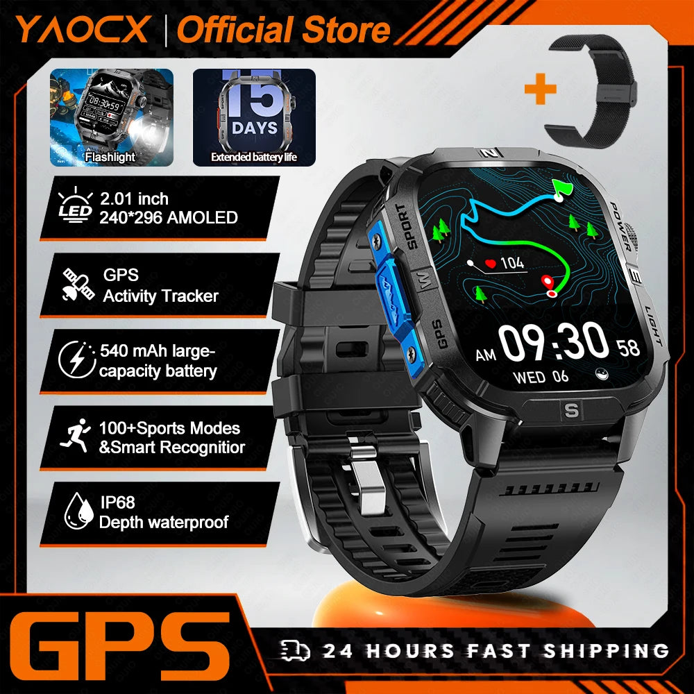 yaocx GTH3 Smart Watch 2.01" HD, BT Call, IP68, 100+ Sports