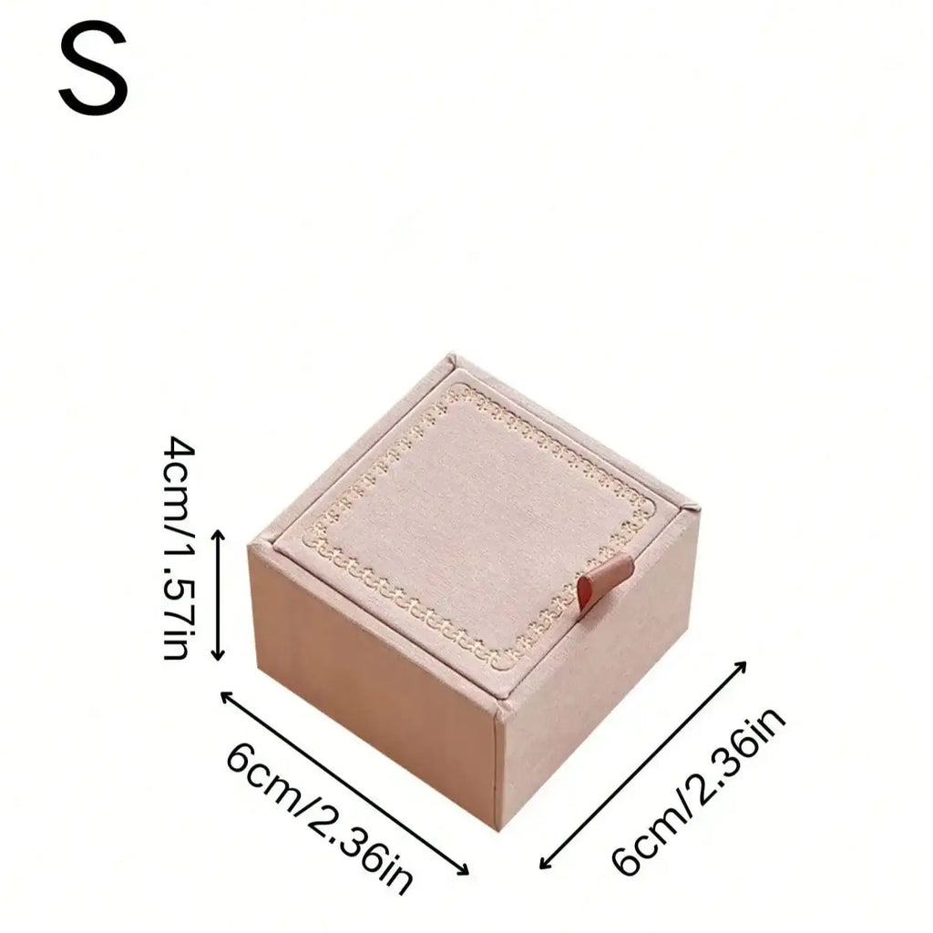 1pc retro flocking ins style jewellery packaging box pink hot stamping jewellery storage box Oasis Select