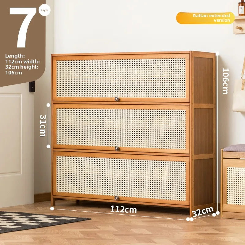 Imitation rattan woven shoe cabinet, simple shoe rack at the door of the home, economical, good-looking indoors Oasis Select Seven floors 112