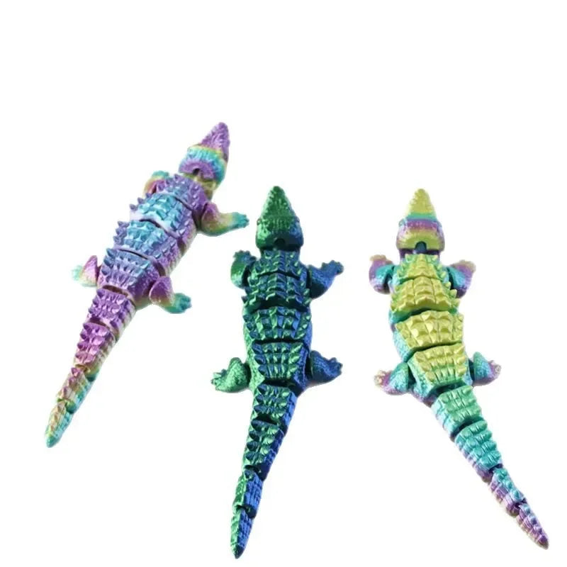 3D Printed Movable Crocodile Model Articulated Rotatable Decoration Funny Office Home Desktop Decor Craft Gift for Adults Oasis Select