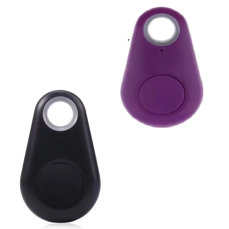 1/2pcs Mini Fashion Smart Dog Pets Bluetooth 4.0 GPS Tracker Anti-lost Alarm Tag Wireless Child Bag Wallet Key Finder Locator Oasis Select Purple-Black