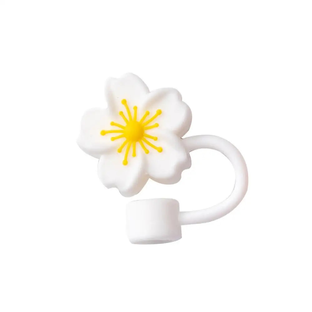 10mm/0.4in Flower Shape Straw Cover Compatible with Stanley 30&40 Oz Tumbler Soft Silicone Flower Straw Cover Straw Lid Oasis Select K