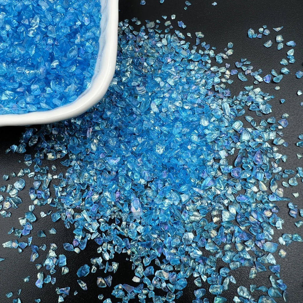 20g Glass Crushed Stone Irregularity Crystal Gravel Filling For DIY Epoxy Resin Mold Filler Crafts Decorative Nail Art Filler Oasis Select Lake Blue 20g