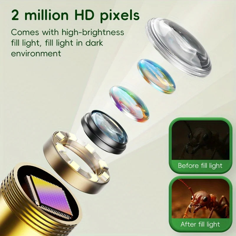 Kid Endoscope Camera 2.4-inch Display 1080p HD Probe with LED Kids Exploration Endoscope Tool for Indoor/Outdoor Children's Gift Oasis Select