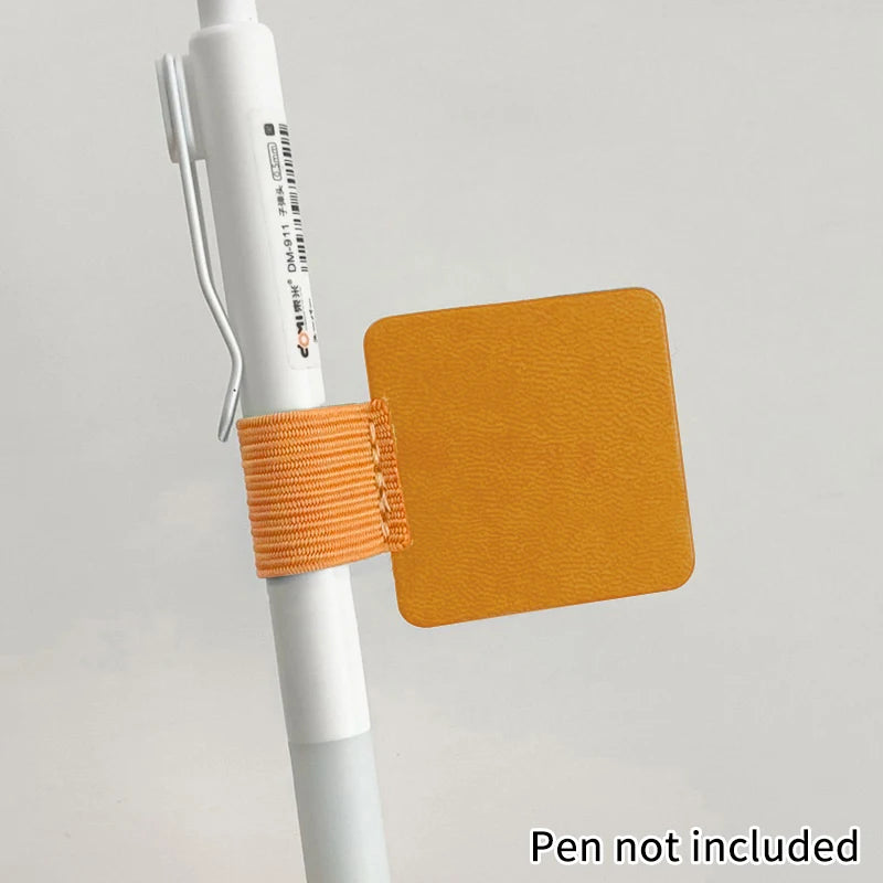 Self-Adhesive PU Leather Pen Loop Holder for Notebooks