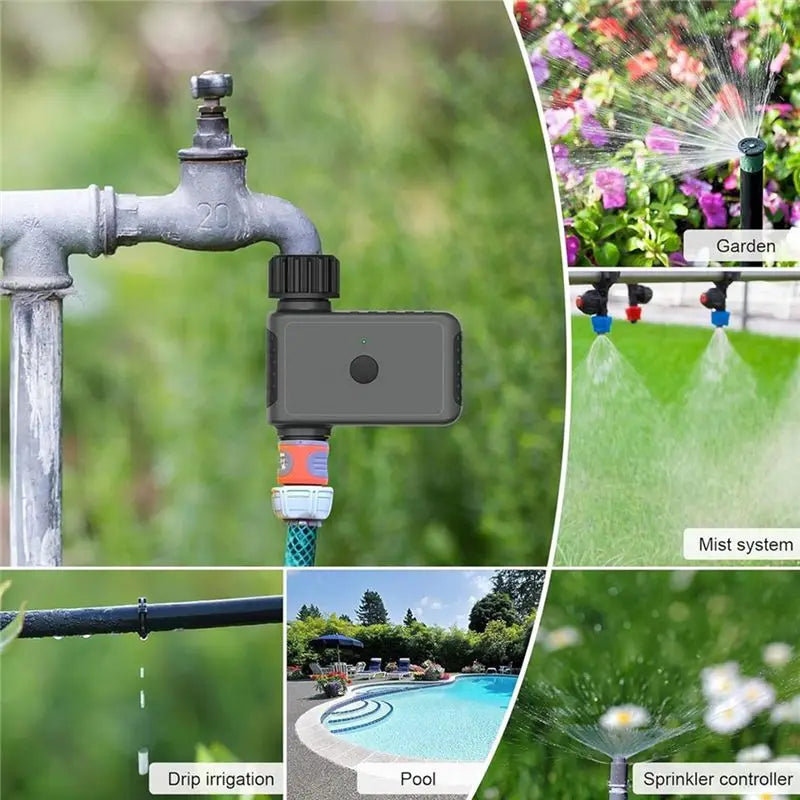 ~WISH Automatic Sprinkle Timer Remote Controlled Garden Watering System Smart Irrigation Hose Control Unit US Plug Oasis Select
