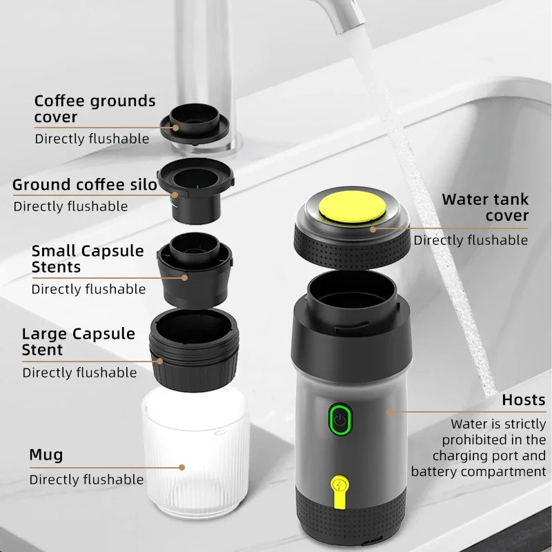 URGGU Portable Automatic Espresso Capsule Coffee Machine