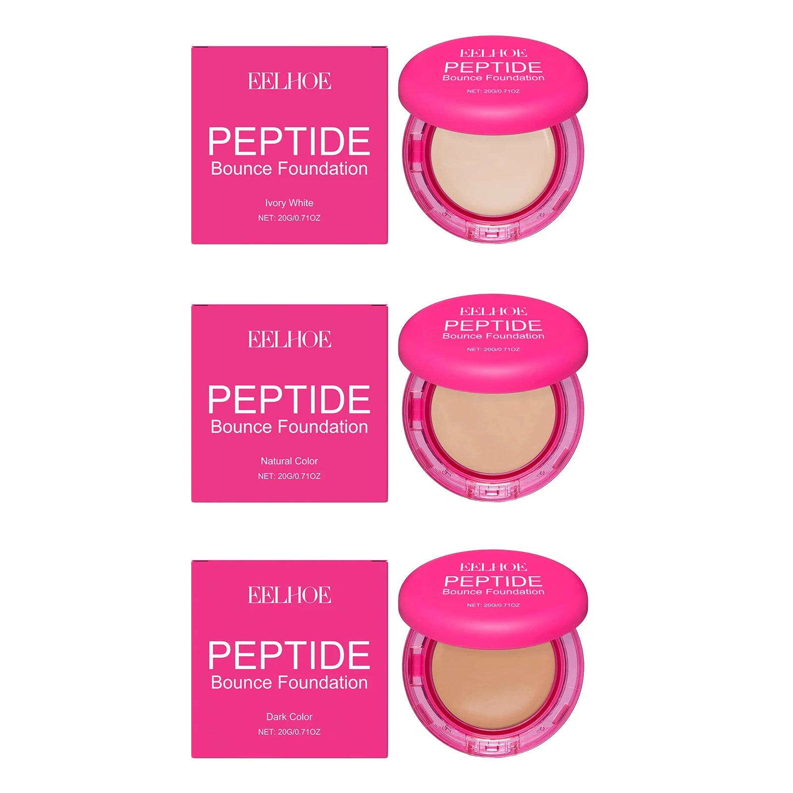EELHOE Full Coverage Concealer Foundation – Waterproof Oil Control Concealer Foundation Oasis Select 3PCS
