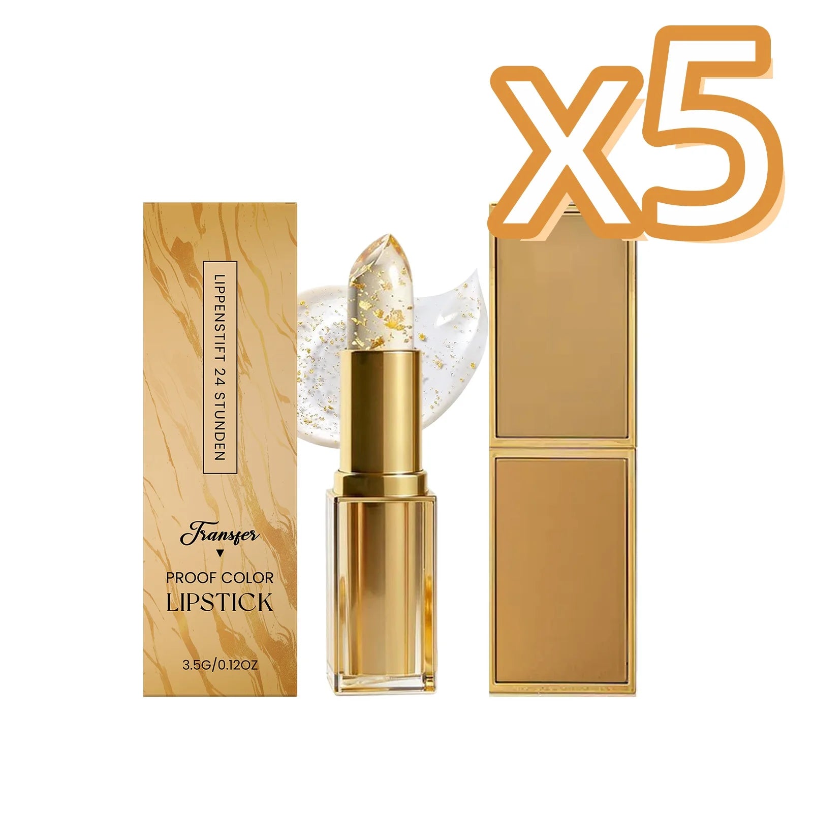 Gold Foil Color Changing Lipstick – Glossy & Nourishing Color Changing Lipstick Oasis Select 3.5g Boxed x 5