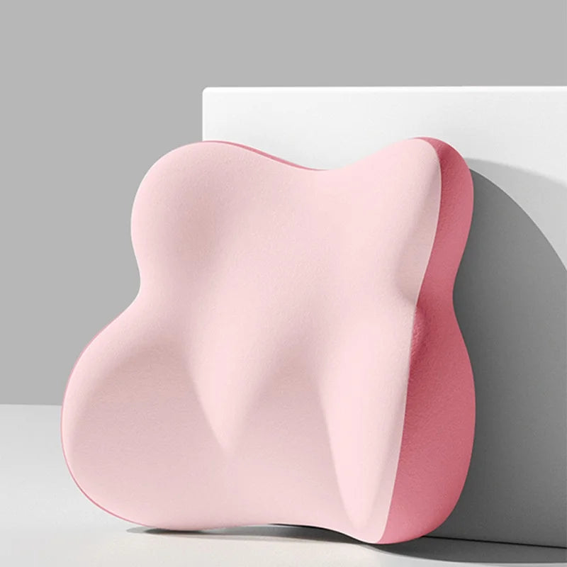 Ergonomic Memory Sponge Lumbar Pillow Orthopedic Chiropractic Back Support Pad for Office Chair Posture Correction Lumbar Pillow Oasis Select Pink 41x35x12cm