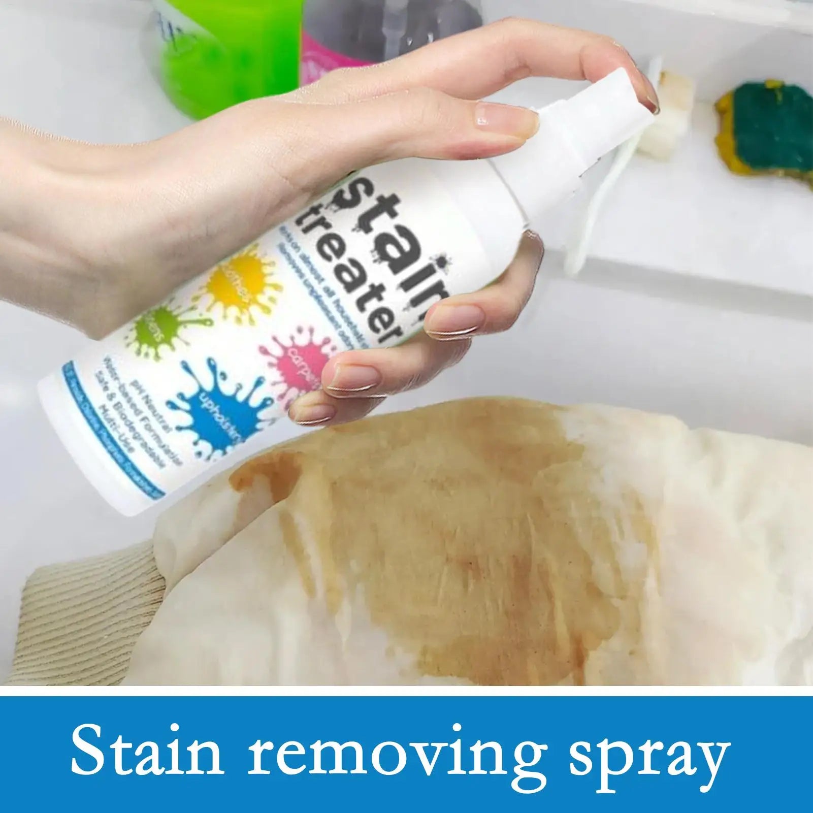 Laundry Spray Stain Removal Stain Remover Laundry Spray for Clothes 120ml Fabric Stubborn Grease Oil Cleaner for Travel Home Oasis Select